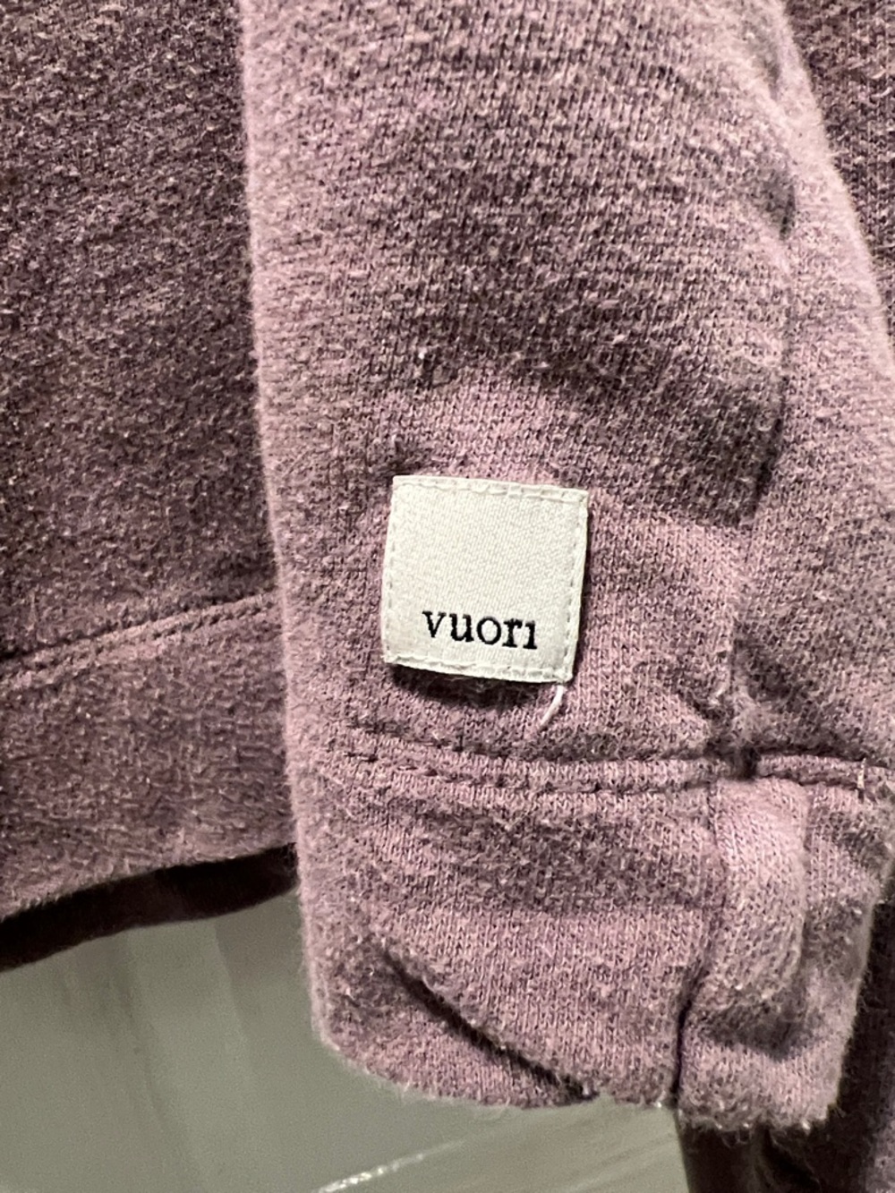 Vuori Dusty Mauve Hoodie with White Drawcords - Picture 4 of 7